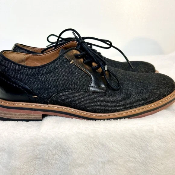 Madden NYC Leo Black Denim Lace Up Oxfords Loafer Men's Size US7/ Euro39.5/Mex25 - Picture 3 of 10